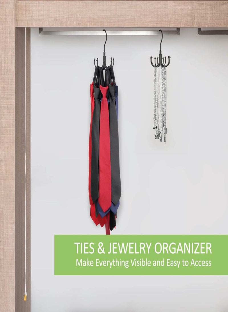 BeltEase - Swivel Hook Set for Closet Organization, Accessory Storage Rack, Hanging Belt, Tie, Scarf, and Bag Holder  - Image 3