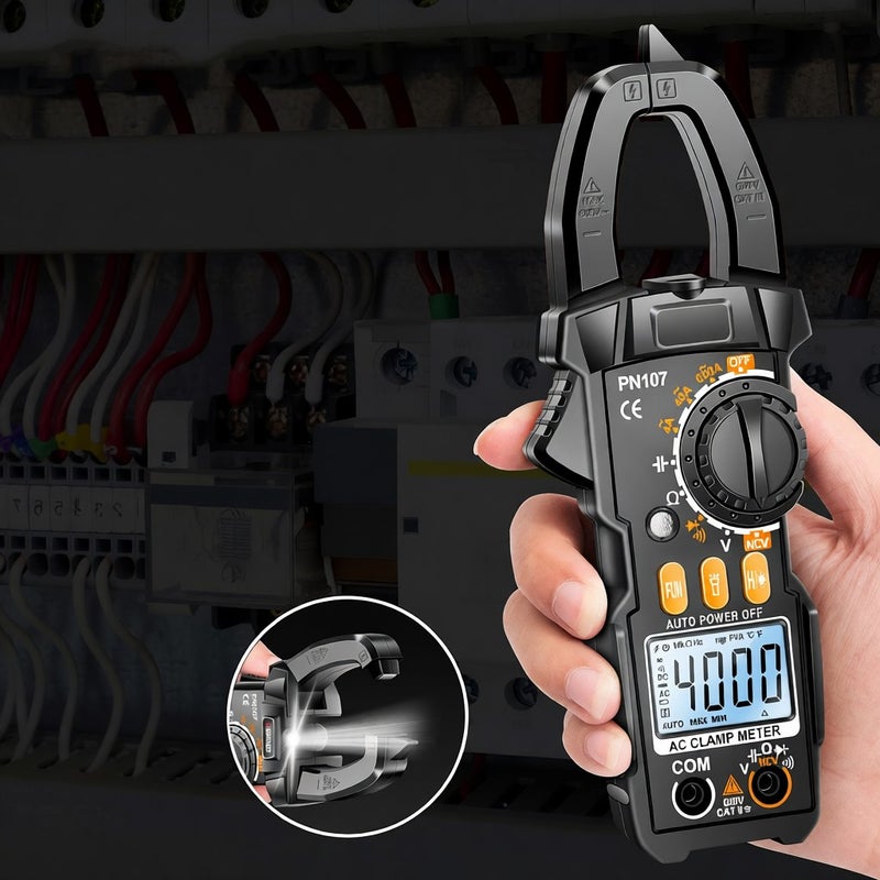 ANENG PN107 Digital Clamp Meter CAT II 600V AC Voltage Multimeter Tester 4000 Counts Amp Voltage Tester Measures AC/DC Current AC Voltage Resistance Capacitor Diodes Electrican Tools Non-Contact - Image 4