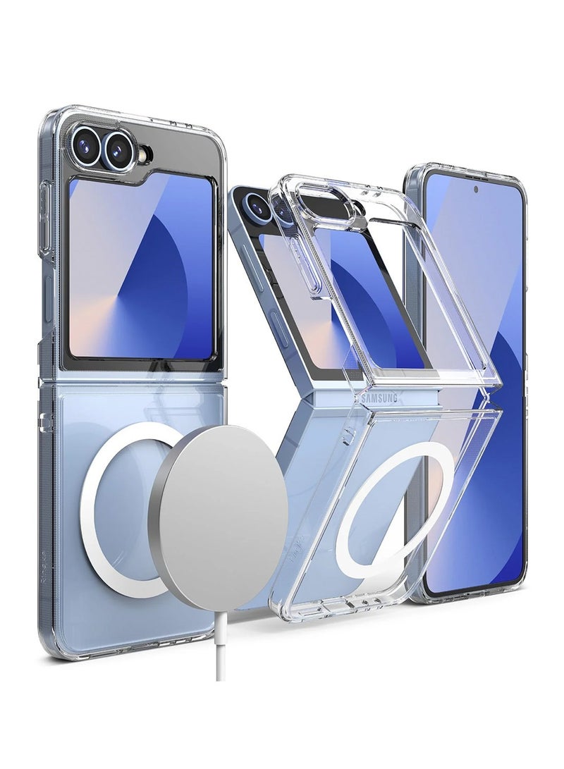 Techie Samsung Galaxy Z Flip6 Ultra Clear Case with MagSafe – Slim, Anti-Yellowing Cover with Camera Lens Protection, Magnetic Holder Compatible - Image 1