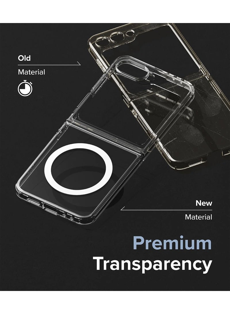 Techie Samsung Galaxy Z Flip6 Ultra Clear Case with MagSafe – Slim, Anti-Yellowing Cover with Camera Lens Protection, Magnetic Holder Compatible - Image 2