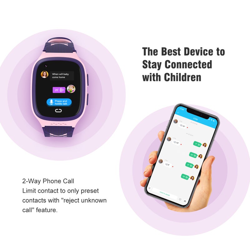 ساعة ذكية أطفال LT31 4G | مكالمة هاتفية ومراسلة فيديو | تحديد الموقع عبر LBS/GPS/WIFI | استدعاء SOS | كاميرا | ساعة المنبه | ماء مقاومة لحياة اليومية - Image 3