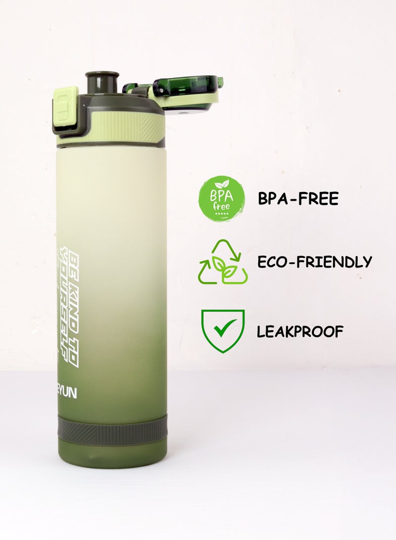 Toshionics زجاجة مياه رياضية سعة 900 مل مع غطاء قفل آمن بلمسة واحدة ومقبض حمل على الغطاء - خالية من BPA، غطاء مانع للتسرب، صديقة للبيئة، بلاستيكية، زجاجة مياه قابلة لإعادة الاستخدام للبالغين والأطفال في المدرسة، المكتب، الترطيب اليومي، الصالة الرياضية، اللياقة البدنية، الهواء الطلق، الرياضة والسفر، زجاجة سعة 30 أونصة - Image 3