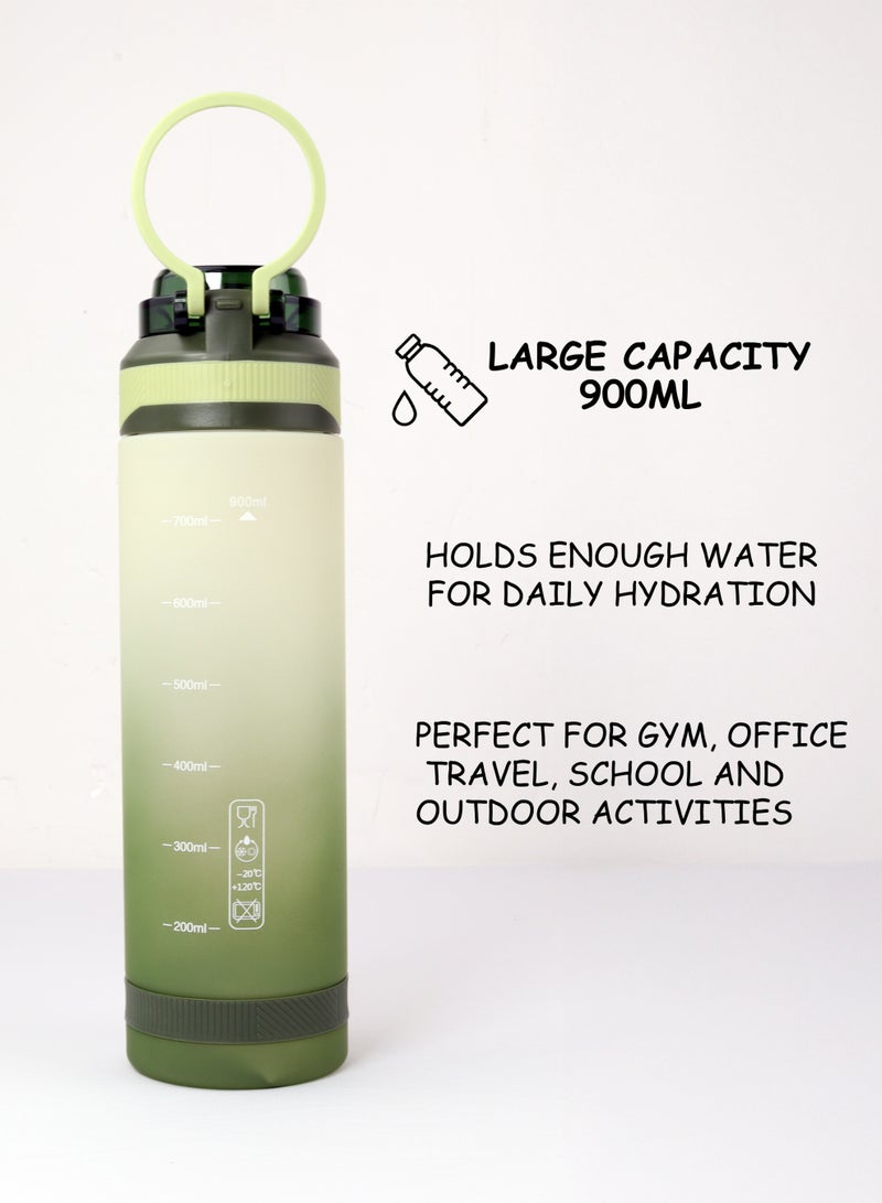 Toshionics زجاجة مياه رياضية سعة 900 مل مع غطاء قفل آمن بلمسة واحدة ومقبض حمل على الغطاء - خالية من BPA، غطاء مانع للتسرب، صديقة للبيئة، بلاستيكية، زجاجة مياه قابلة لإعادة الاستخدام للبالغين والأطفال في المدرسة، المكتب، الترطيب اليومي، الصالة الرياضية، اللياقة البدنية، الهواء الطلق، الرياضة والسفر، زجاجة سعة 30 أونصة - Image 2