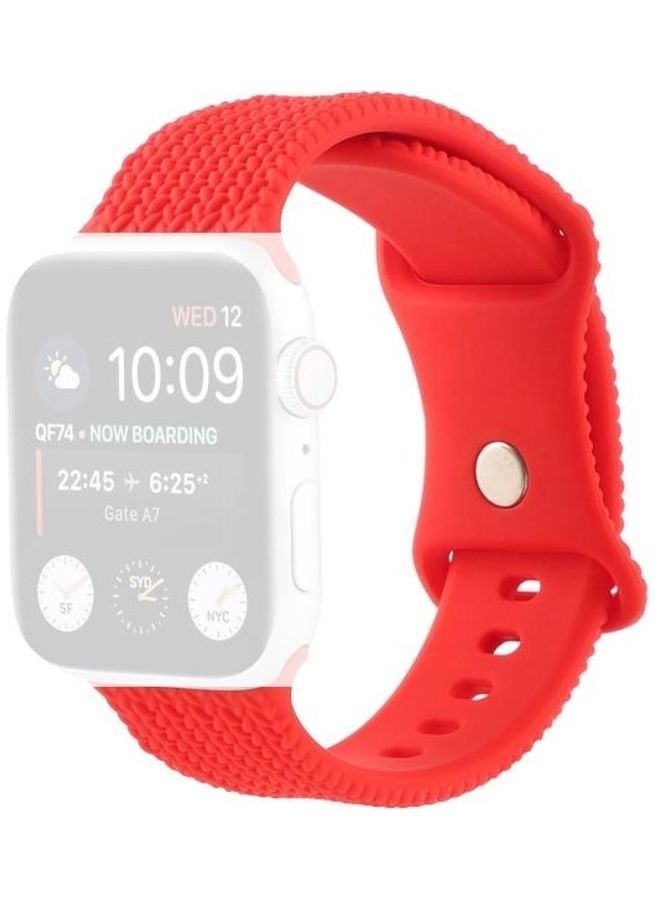 NIBEMINENT Replacement Watchband For Apple Watch Series 7/6/5/4/3/2/1 SE 42/44/45mm Red - Image 1