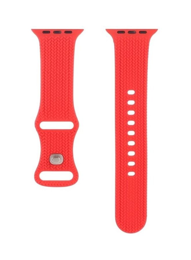 NIBEMINENT Replacement Watchband For Apple Watch Series 7/6/5/4/3/2/1 SE 42/44/45mm Red - Image 2