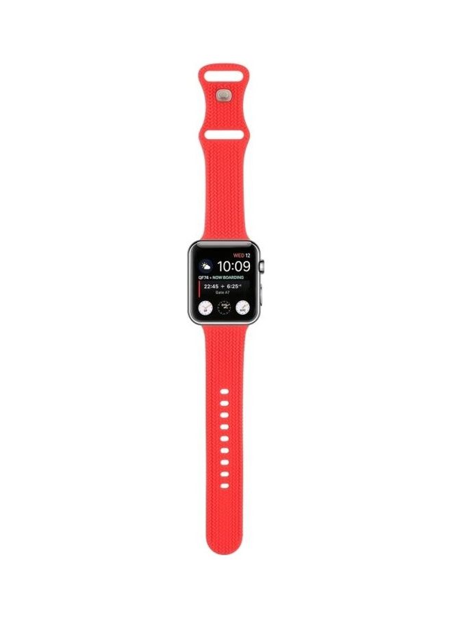 NIBEMINENT Replacement Watchband For Apple Watch Series 7/6/5/4/3/2/1 SE 42/44/45mm Red - Image 5