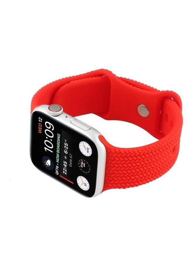 NIBEMINENT Replacement Watchband For Apple Watch Series 7/6/5/4/3/2/1 SE 42/44/45mm Red - Image 3