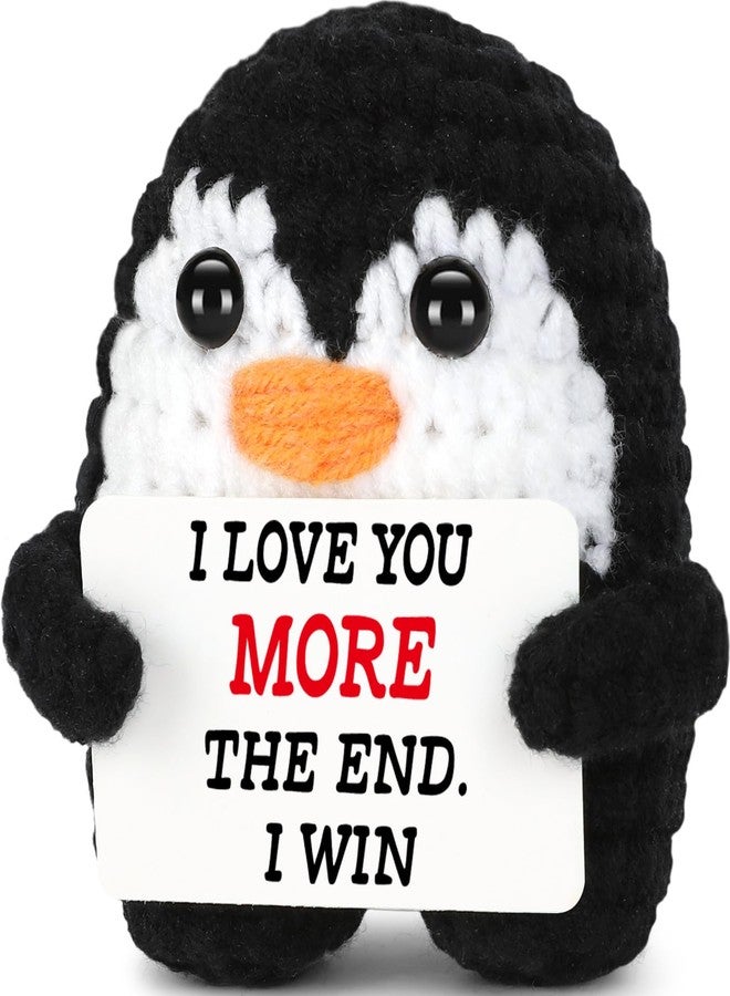 CryCarrot I Love You Gifts for Women Men, Handmade Crochet Mini Penguin Romantic Anniversary Birthday Gifts for Him Her Boyfriend Girlfriend Wife Husband Fiancee Christmas Stuffers Positive Love Sign Decor - Image 1