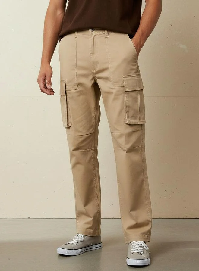Smart Regular Fit Twill Cargo Trousers