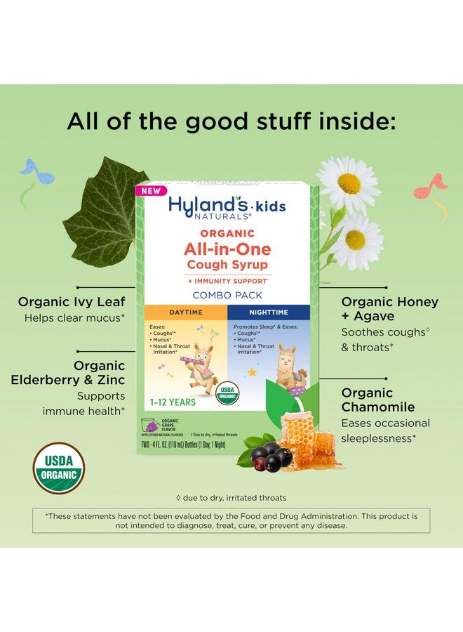 Hyland's Kids Organic All-in-One Grape Cough Syrup Day & Night, Two 4 Ounce Bottles - Image 3