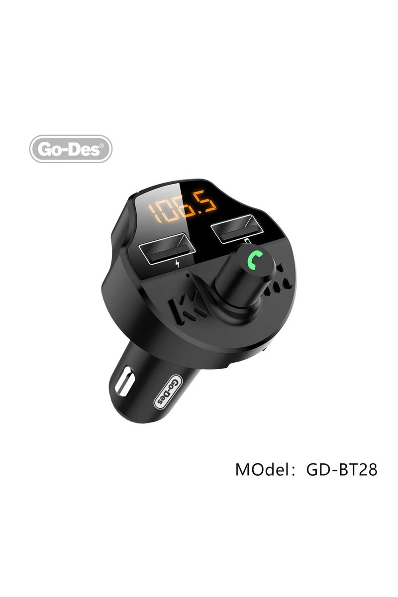 جو-ديز جهاز إرسال FM للسيارة بتقنية بلوتوث من ، شاحن سريع، 5 فولت، 2.4 أمبير، مجموعة أدوات سيارة بلوتوث بدون استخدام اليدين، محول مشغل MP3 للسيارة - Image 2