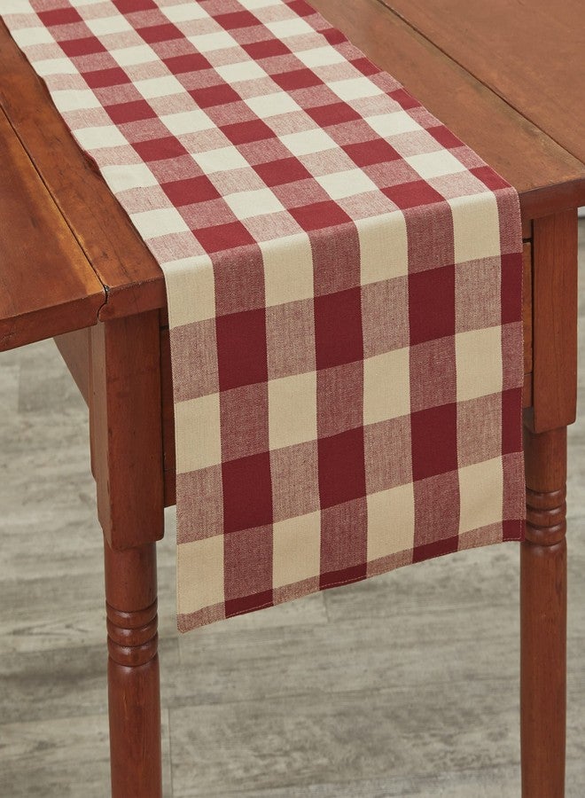 Park Designs Buffalo Check Backed Garnet Table Runner 13" x 54" - Image 2