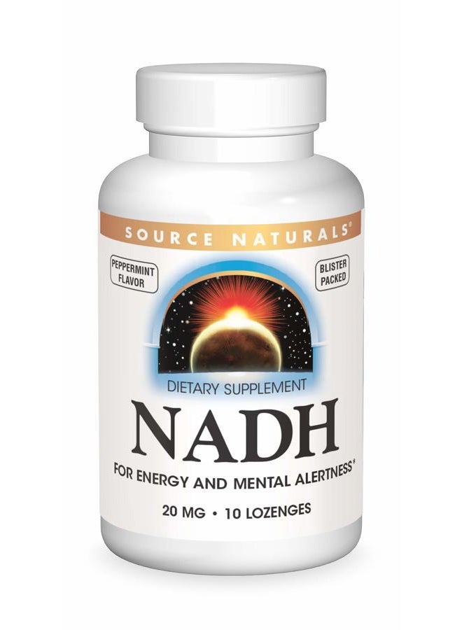 Source Naturals Nadh Boost Energy and Mental Alertness- 10 Tablets (12105030,20mg) - Image 1