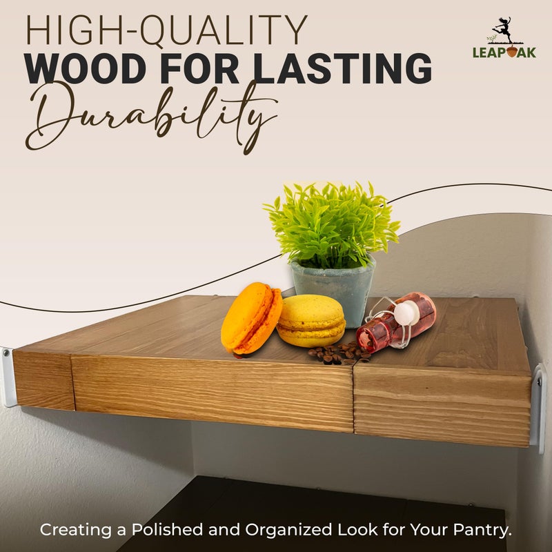 LEAPOAK Wooden Shelf Covers for 16-Inch Deep Wire Racks - Each Set Covers 24 Inches Wide Pantry Interchangeable Shelf Liners for Wire Rack Shelving, Perfect for Pantry Organization (1, Brown, 36"W x 16"D) - Image 5