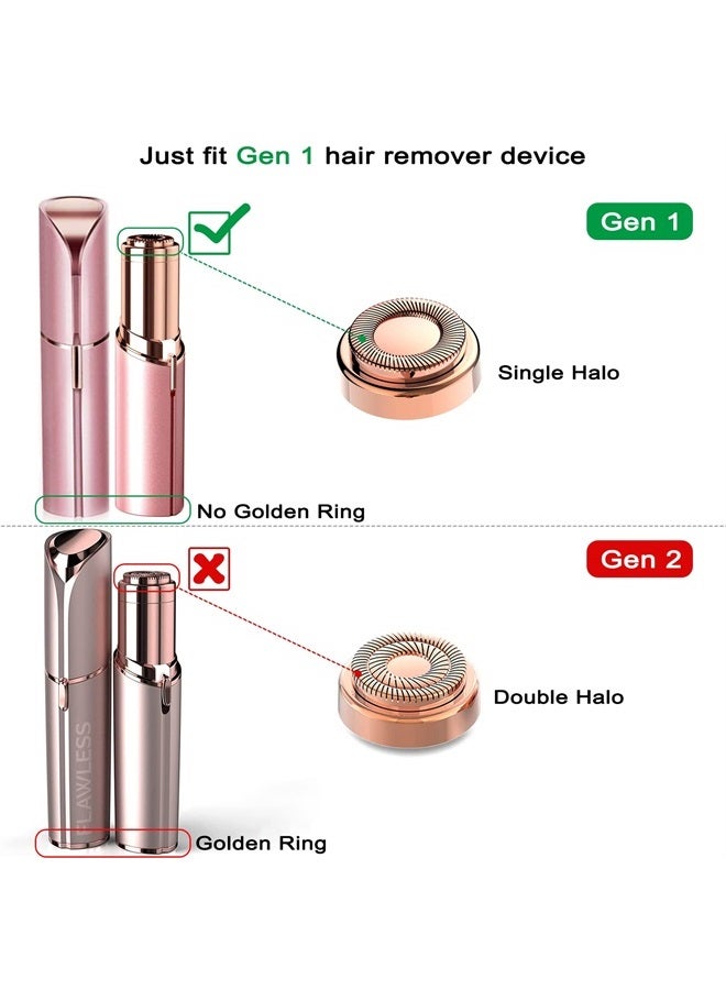 Replacement Heads Compatible with Finishing Touch Flawless Facial Hair Removal Tool for Women (Shaver Head 4PCS + Velvet Bag + Brush 2PCS)