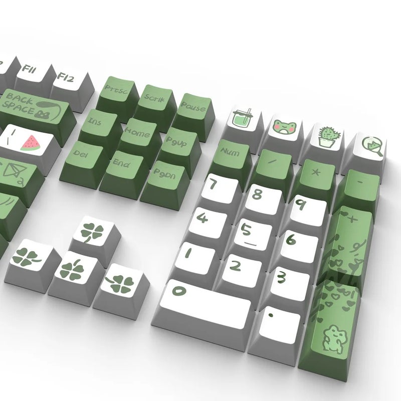AKKO Frog Green PBT Keycap Set 129-Key OEM Profile 5-Side Dye-Sub Arabic Russian Korean for Akko FUN60 Pro, Aula F75 - Image 3