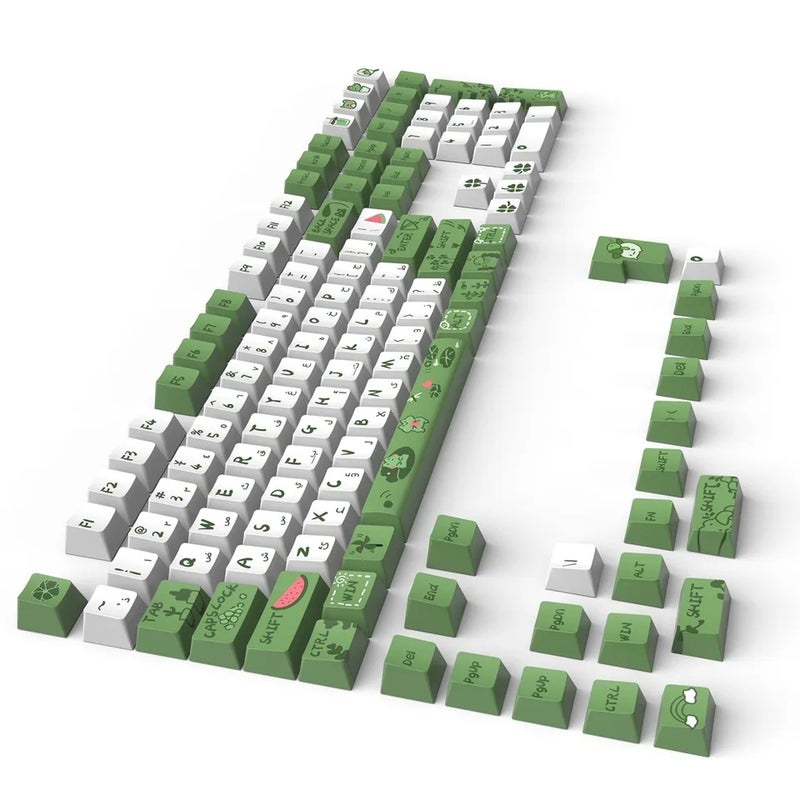 AKKO Frog Green PBT Keycap Set 129-Key OEM Profile 5-Side Dye-Sub Arabic Russian Korean for Akko FUN60 Pro, Aula F75 - Image 4