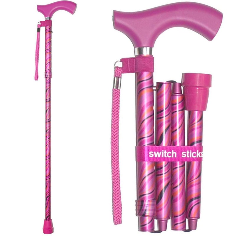 Switch Sticks Aluminum Adjustable Folding Cane and Walking Stick collapses and adjusts from 32 to 37 inches, Tango - Image 1