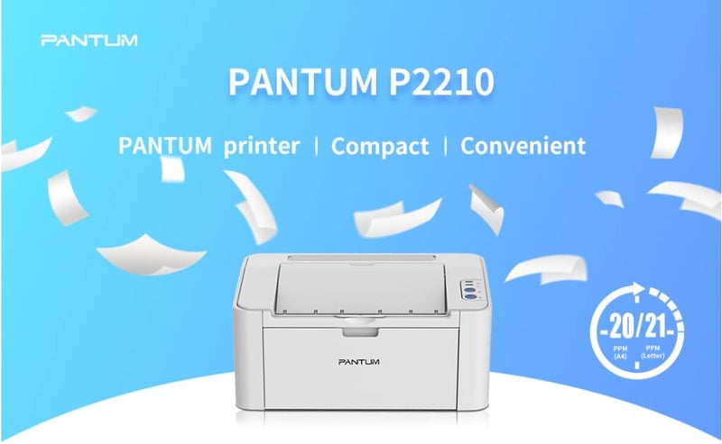Pantum P2210 Mono Laser Single Function Printer White for Home and Office 22ppm Includes 1600 Page Start Toner Cartridge - Image 2