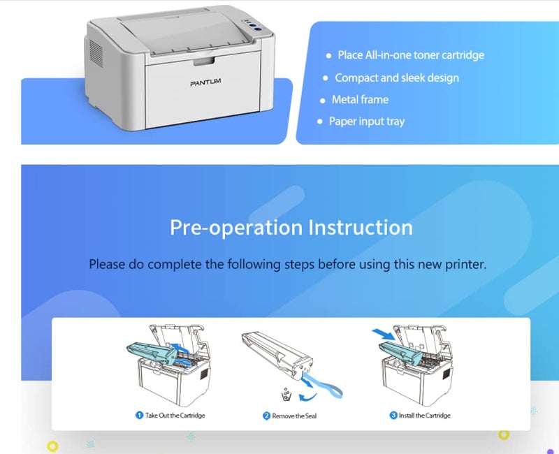 Pantum P2210 Mono Laser Single Function Printer White for Home and Office 22ppm Includes 1600 Page Start Toner Cartridge - Image 3