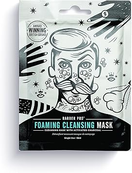 BARBER PRO FOAMING CLEANSING MASK cleansing mask for men with activated charcoal - Image 1