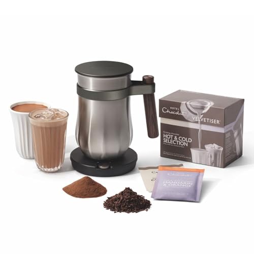 Hotel Chocolat The Velvetiser System inHome Hot Cold Drinking Chocolate Machine BaristaGrade Drinking Chocolate Maker Pewter Edition Ideal for Gifts - Image 1