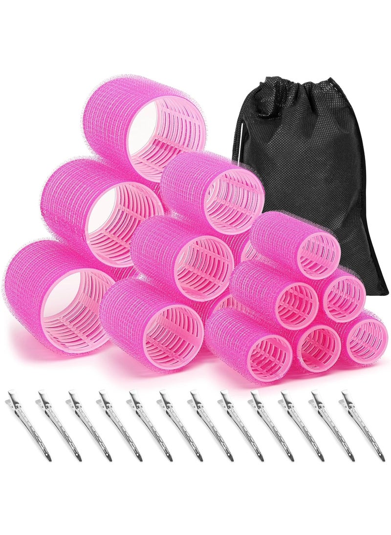 anezus anezus Self Grip Rollers Hair Curlers 30Pcs Set with 18Pcs Hair Roller 3 Sizes 6 Large Rollers 6 Medium Rollers and 6 Small Rollers and 12 Clips for Long Medium Short Hair Volume 