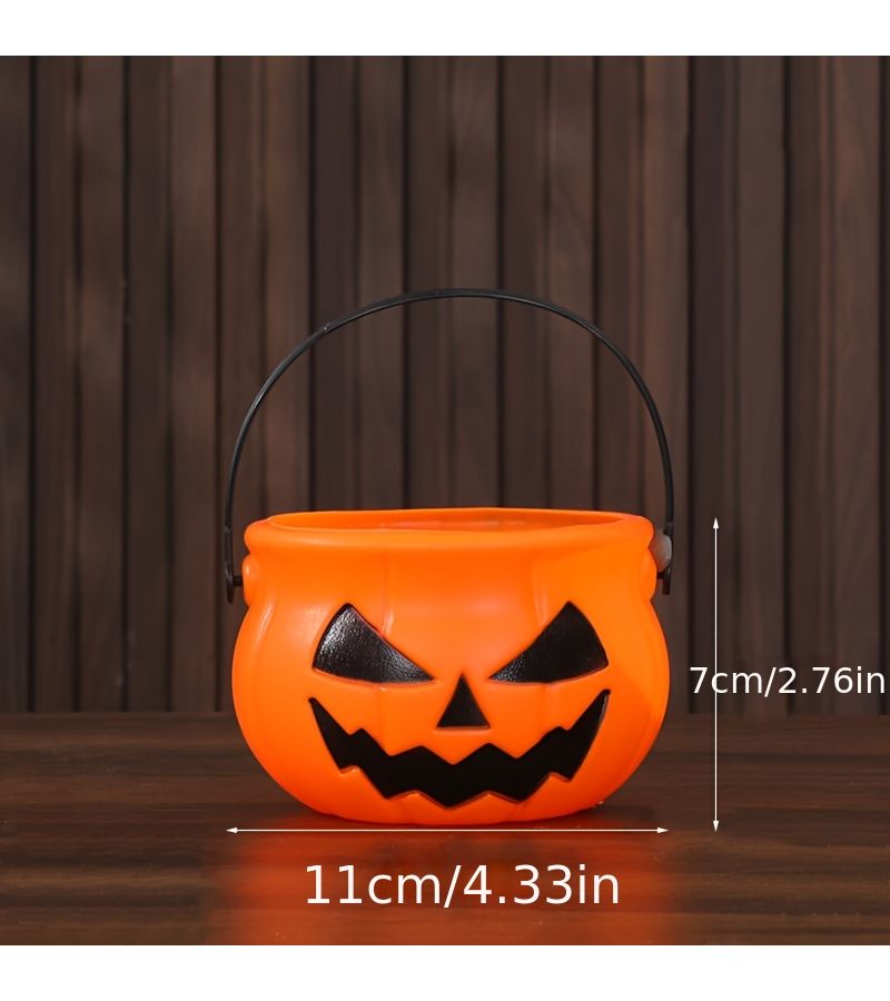 Halloween Funny Smiling Pumpkin Candy Pail 4 33in 2 76in Party Dual Use Bucket - Image 5