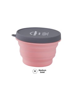 M Square Silicone Folding Kettle Portable Outdoor Camping Open Fire Coffee Tea Card Stove Cookware-Color:Cherry Powder Bowl (500ml)-Capacity:Custom