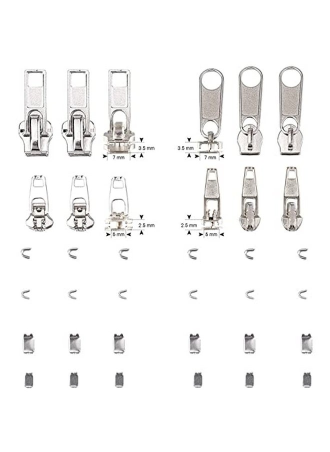 Mudder - 36 Pack Zipper Replacement Zipper Repair Kit Silver - Image 1