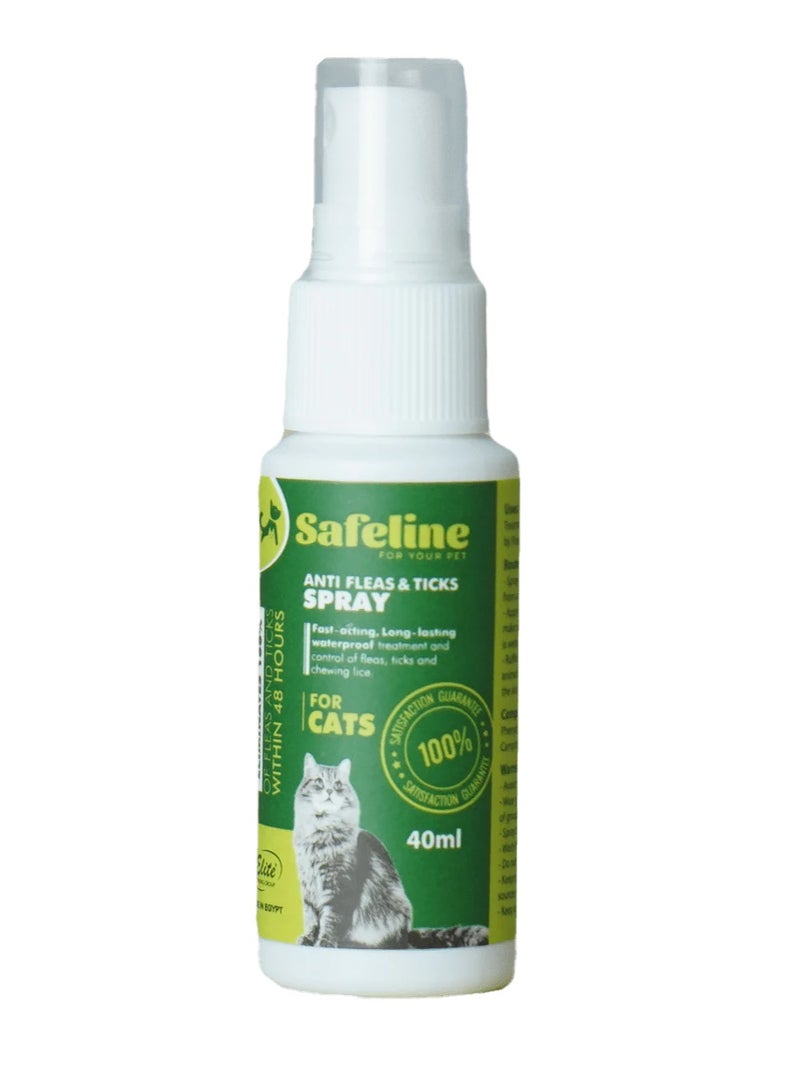 ELITE Safeline Anti-Fleas & Ticks Spray for Cats 50 ml From Varmacy