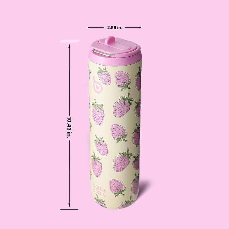 BOTTLE BOTTLE 24oz Insulated Water Bottle with Straw Lid and Handle - Strawberry - Image 4