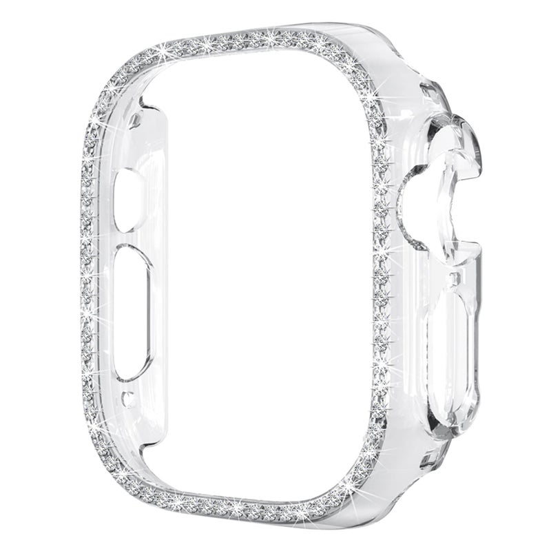 Yrzper Compatible with Apple Watch Ultra 2 /Apple Watch Ultra 49mm Bling Diamond Case PC Bumper Protective Cases Women Girls Crystal Shining Rhinestone Cases Smartwatch Accessories Case (Clear) - Image 5