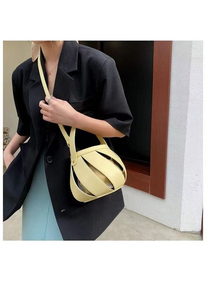 Ziazone new 2022 stylish Bucket shape handbag and shoulder bag for women with drawstring closure, single compartment, super fashionable golden hardware and made of PU leather - Image 2