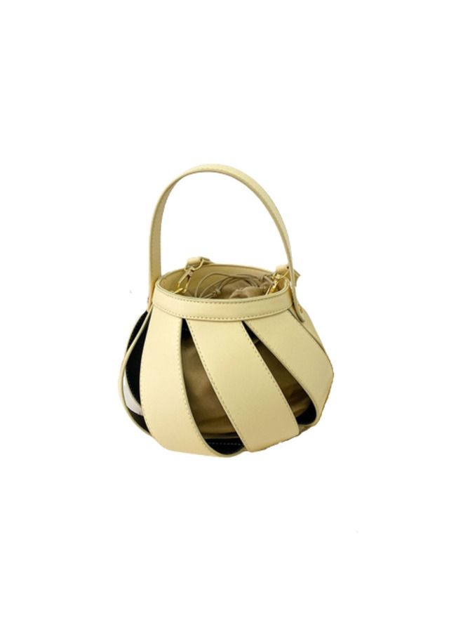 Ziazone new 2022 stylish Bucket shape handbag and shoulder bag for women with drawstring closure, single compartment, super fashionable golden hardware and made of PU leather - Image 1