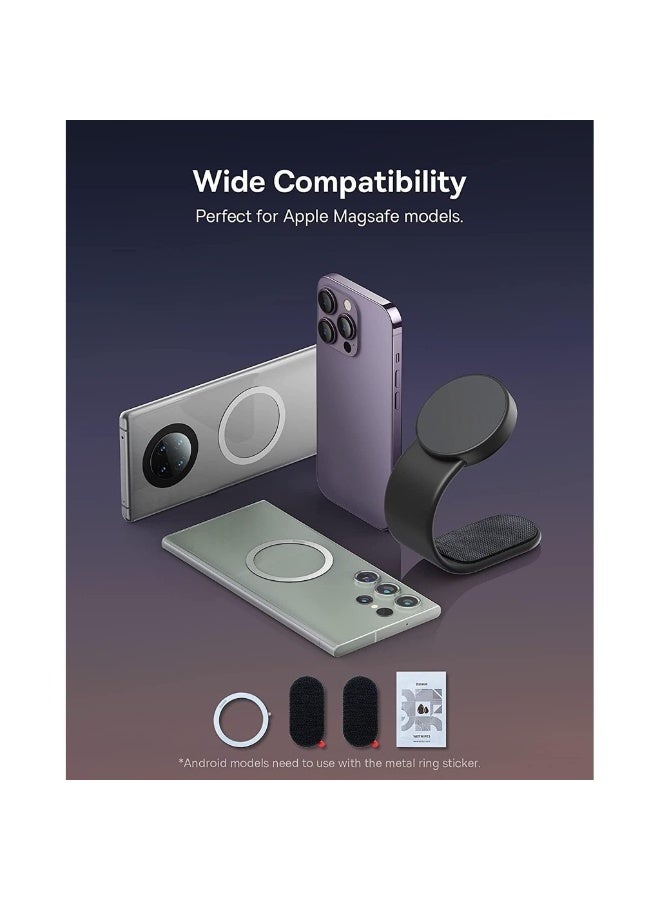 Magnetic Phone Holder Magnetic Phone Holder For Car MagSafe Dash Mount Compatible With IPhone 15 Pro Max 15 Pro 15 Plus Tesla Bendable MemoryTitanium Alloy For All - Image 4