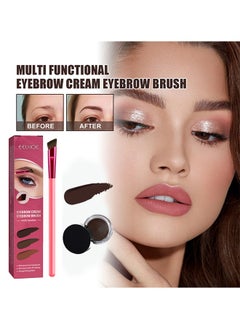 Multi-Function Eyebrow Cream Eyebrow Brush,Waterproof Sweat Resistant,Long Lasting Makeup,Reaching The Contour Effect Of Oblique Wild Eyebrow Eye Shadow,Suitable For Use In Makeup(#Taupe)