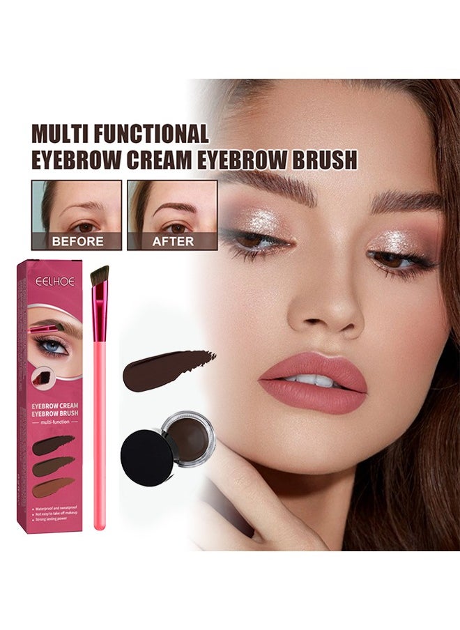 EELHOE - Multi-Function Eyebrow Cream Eyebrow Brush,Waterproof Sweat Resistant,Long Lasting Makeup,Reaching The Contour Effect Of Oblique Wild Eyebrow Eye Shadow,Suitable For Use In Makeup(#Taupe) - Image 1