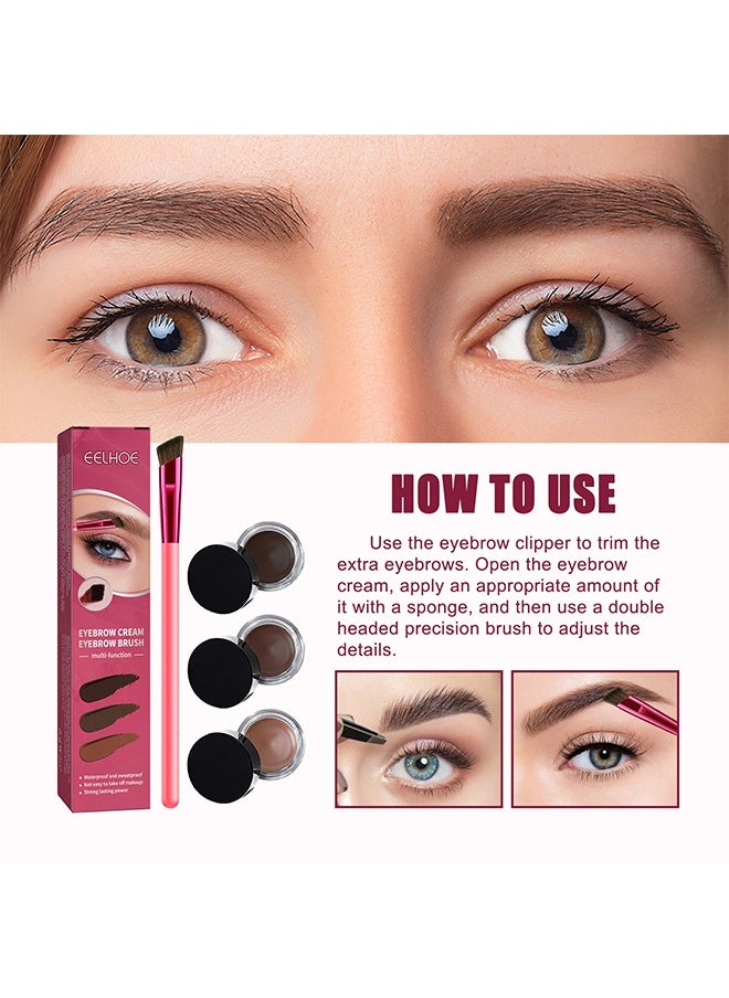 EELHOE - Multi-Function Eyebrow Cream Eyebrow Brush,Waterproof Sweat Resistant,Long Lasting Makeup,Reaching The Contour Effect Of Oblique Wild Eyebrow Eye Shadow,Suitable For Use In Makeup(#Taupe) - Image 1