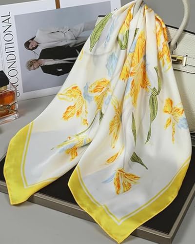 KalamkariX 2PCS Bandanas for Women, Scarf for Women Stylish, Blue and Yellow Bandana, Soft Fabric Headband, Neck and Handbag Accessory, Elegant Accessories - Image 5