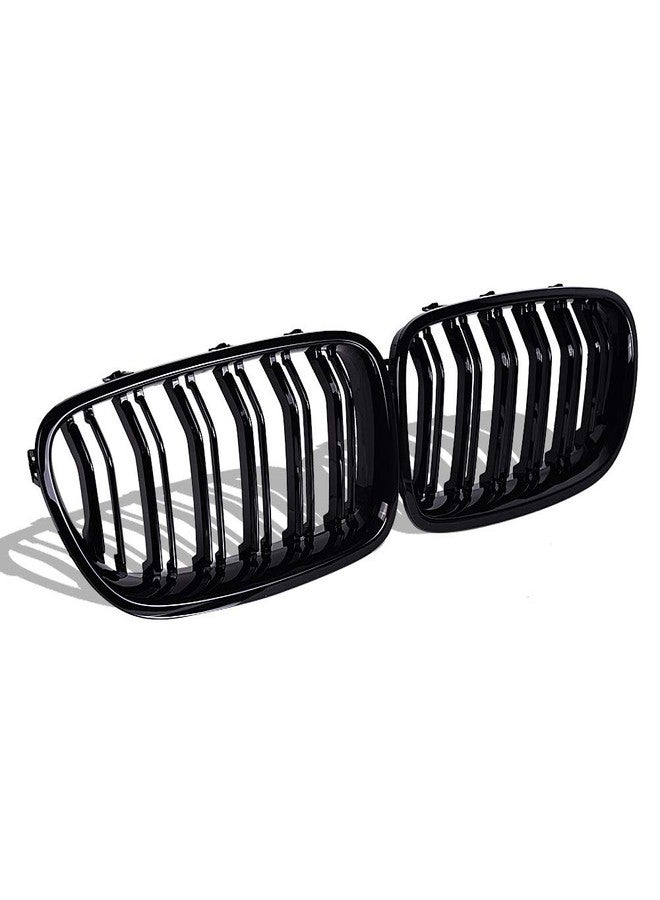 runmade Compatible with BMW F10 F11 5-series 2010 2011 2012 2013 2014 2015 2016 2017 2018 Front Bumper Kidney Grille Grill Glossy Black Double Line Dual Fin - Image 4