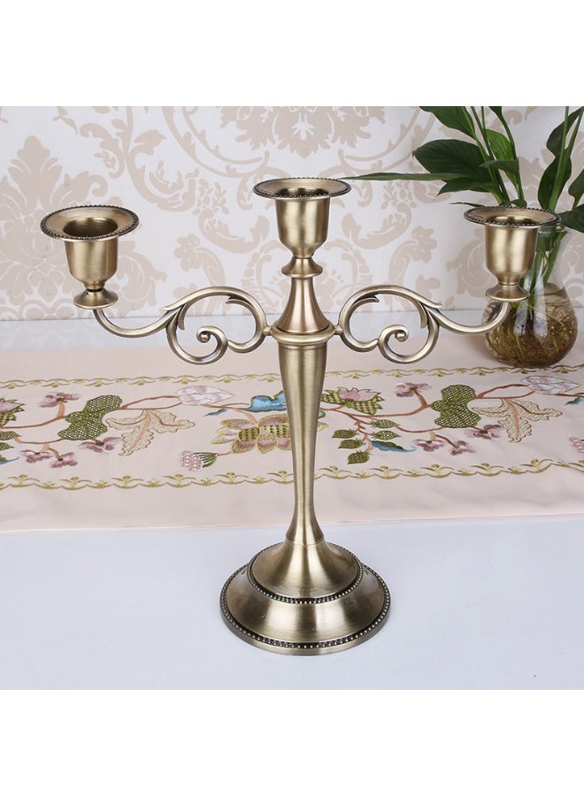 3 Candle Metal Candelabra - Elegant Centerpiece for Formal Events, Wedding, Holiday Decor - Image 2
