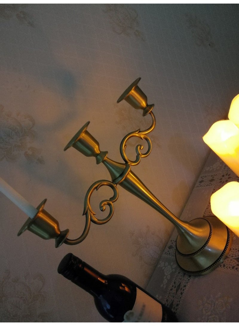 3 Candle Metal Candelabra - Elegant Centerpiece for Formal Events, Wedding, Holiday Decor - Image 5