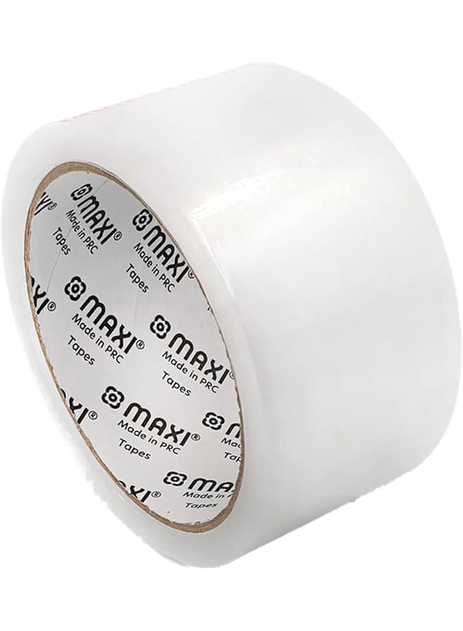 Maxi Maxi packing tape 48mm x 50 yds 45 mic clear, high performance clear packing tape, shipping box packaging tape for moving, office, carton sealing & storage, mx-pt50c, Large  - Image 1