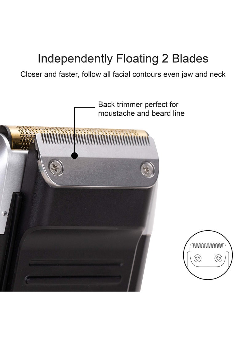 Generic - Kemei Electric Foil and Bald Shavers 2 in 1 Double Shaver for Men Blade and Popup Beard Trimmer with LED Display,Rechargeable, Adjustable 3 Speed Shaver, Can be Used for 120 Minutes When Fully Charged - Image 1