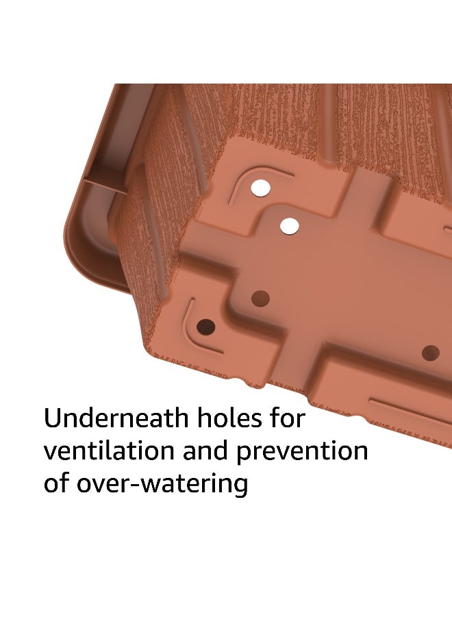Cosmoplast 18" Cedargrain Rectangular Planter with Tray (Terracotta)  - Image 5