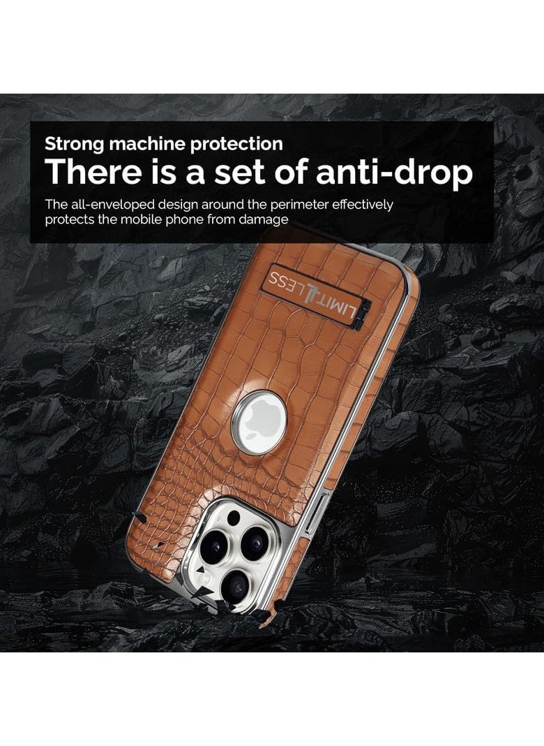 LIMITLESS Leather Case for iPhone 15, Back Protector Slim Fit, Soft Grip Luxury Leather Cover, Logo Cutouts, Anti-Scratch Full Phone Back Case with Shockproof and Fall Protection, Black  - Image 4