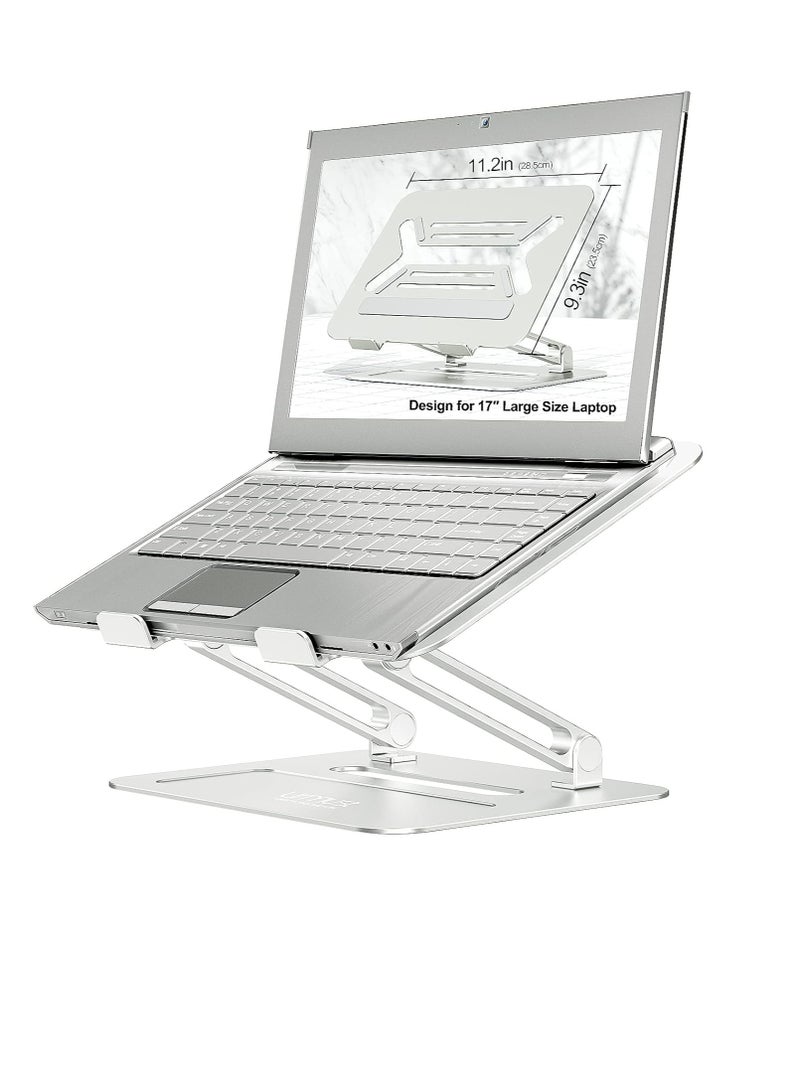 Ormast, Ormast, Adjustable Aluminum Desktop Laptop Stand for Elevating Laptop, Notebook Stand Compatible with Mac Air Pro, Ultra and All 11-17 Inch Laptops (Silver) Ormast  - Image 1