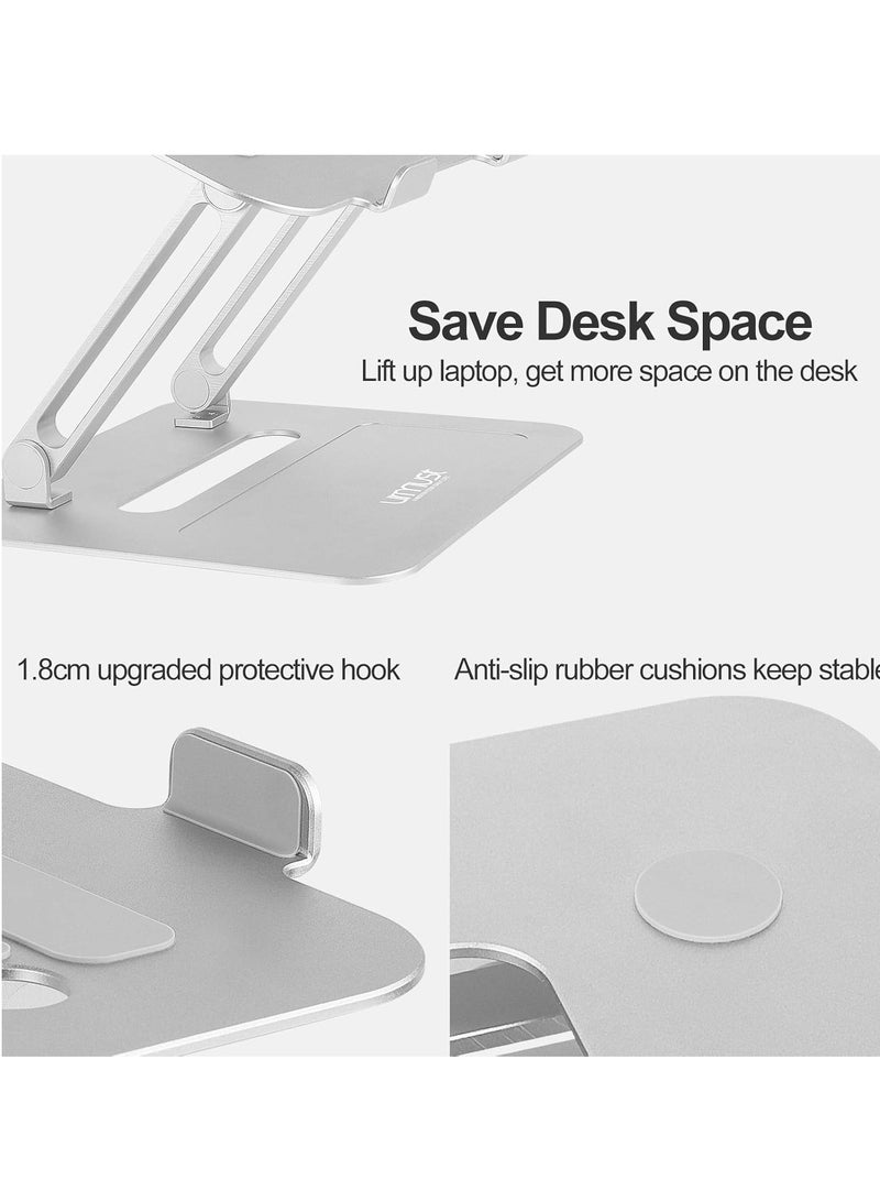 Ormast, Ormast, Adjustable Aluminum Desktop Laptop Stand for Elevating Laptop, Notebook Stand Compatible with Mac Air Pro, Ultra and All 11-17 Inch Laptops (Silver) Ormast  - Image 3
