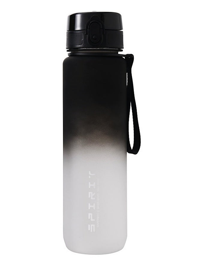 Generic 1000mL Straw Sports Water Bottle With Time Marker for Fitness Gym Camping Outdoor Sports Protein Shaker Outdoor Travel Portable Leakproof Drinkware Drink Bottle BPA Free  - Image 2